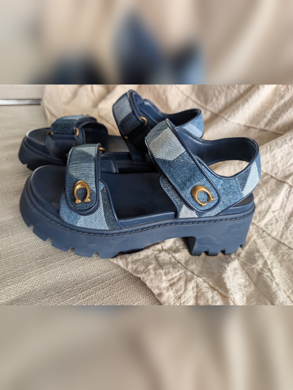 Coach Brynn Patchwork Platform Sandal - Picture 1 of 11